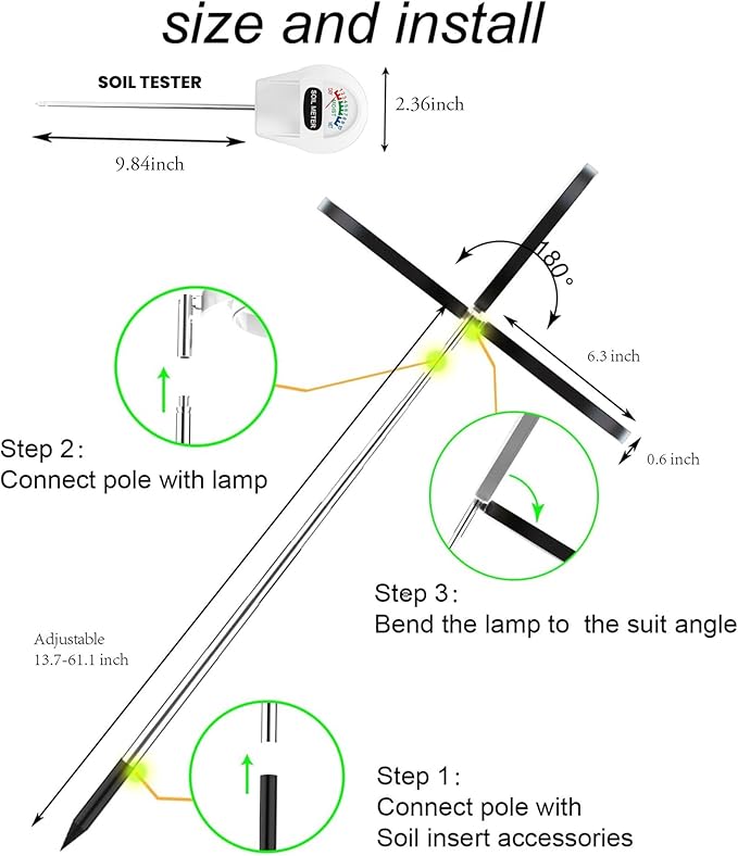 Plant Grow Light,yadoker LED Growing Light Full Spectrum for Indoor Plants, Paired with a Soil