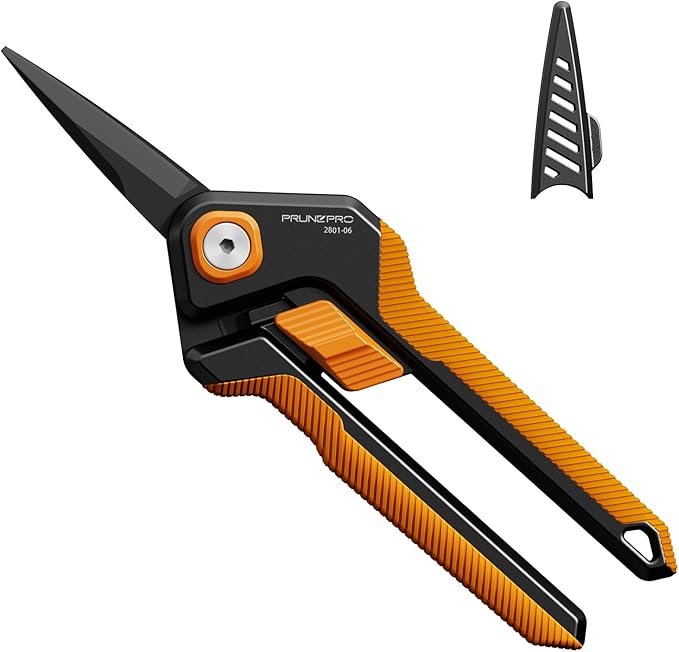 PrunePro Garden Scissors Pruning Shears Sharp Stainless Steel Non-Stick Teflon Coating Blade for