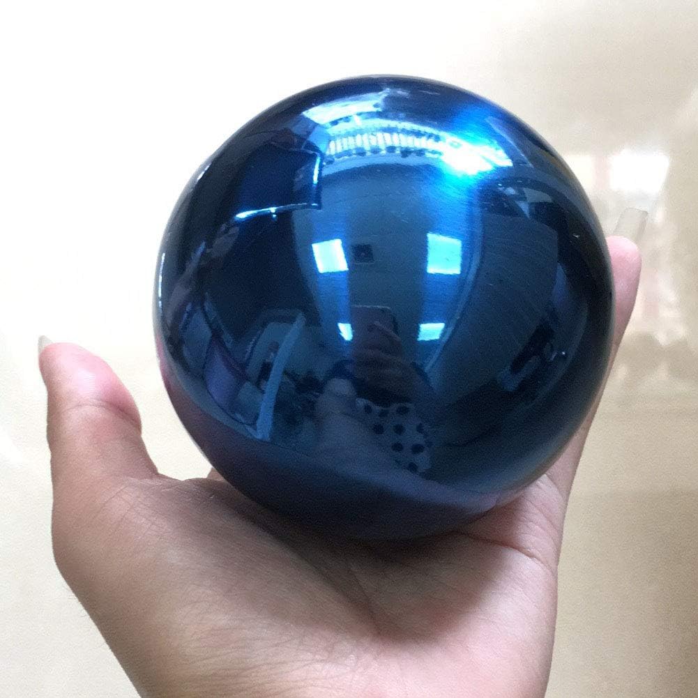 15cm/6inch Diameter Gazing Globe Mirror Ball,Blue Stainless Steel Polished Reflective Smooth Garden