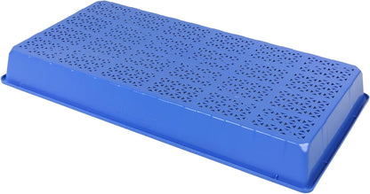 SUNPACK 10" x 20" Heavy Duty Mesh Plastic Seed Starting Tray, Blue, 2.3" - Ensures Water Drainage