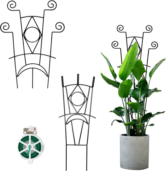 Indoor Plant Trellis for Climbing Plants 2 Pack Small Garden Metal Support for Potted Plants