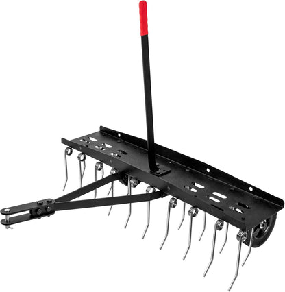 Suchtale 40inch Tow Behind Dethatcher with 20 Spring Steel Tines,Lawn Sweeper Garden Grass Tractor