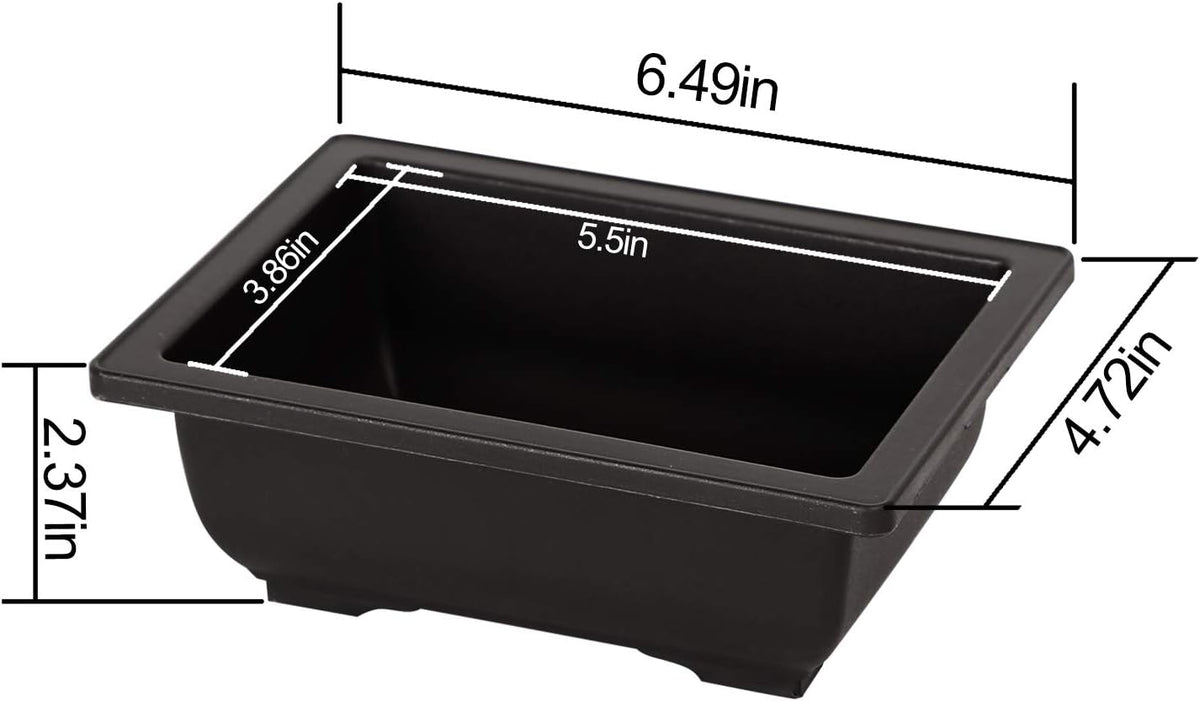 KINJOEK 25 PCS 6.5 Inch Plastic Bonsai Training Pots, Rectangular Plant Bonsai Tree Pot, Starter