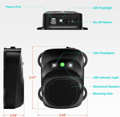 Loraffe Under Hood Rodent Repellent for Car Engines, 12V 24V Ultrasonic Mouse Deterrent with LED
