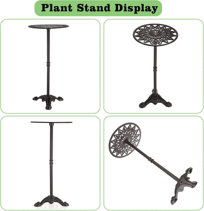 OwnMy Cast Iron Tall Plant Stand Heavy Duty Vintage Flower Pot Holder Stand, Decorative Round