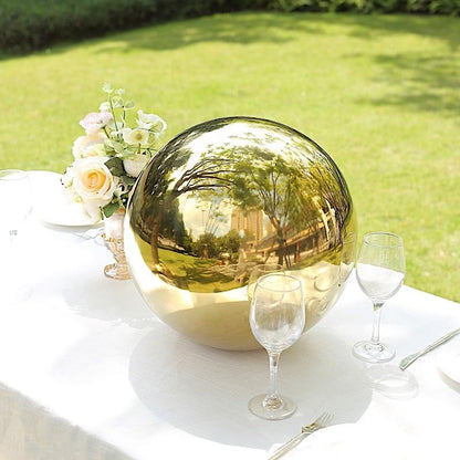 Balsa Circle 16 in Gold Stainless Steel Globe Gazing Reflective Mirror Balls Outdoor Garden Decor