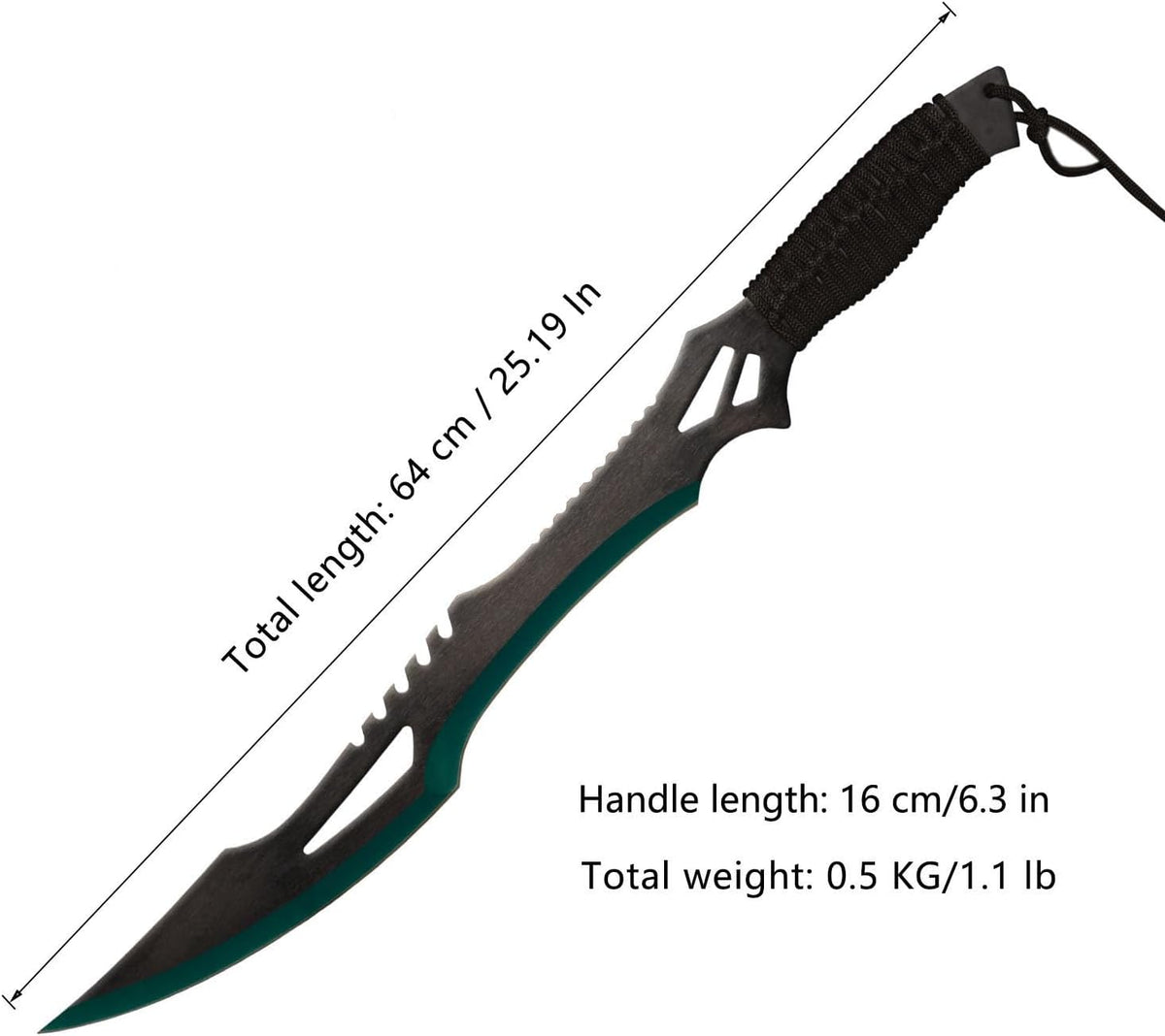 Sword Machete with Nylon Sheath and Lanyard Jungle Hunter Machete for Outdoor Adventure