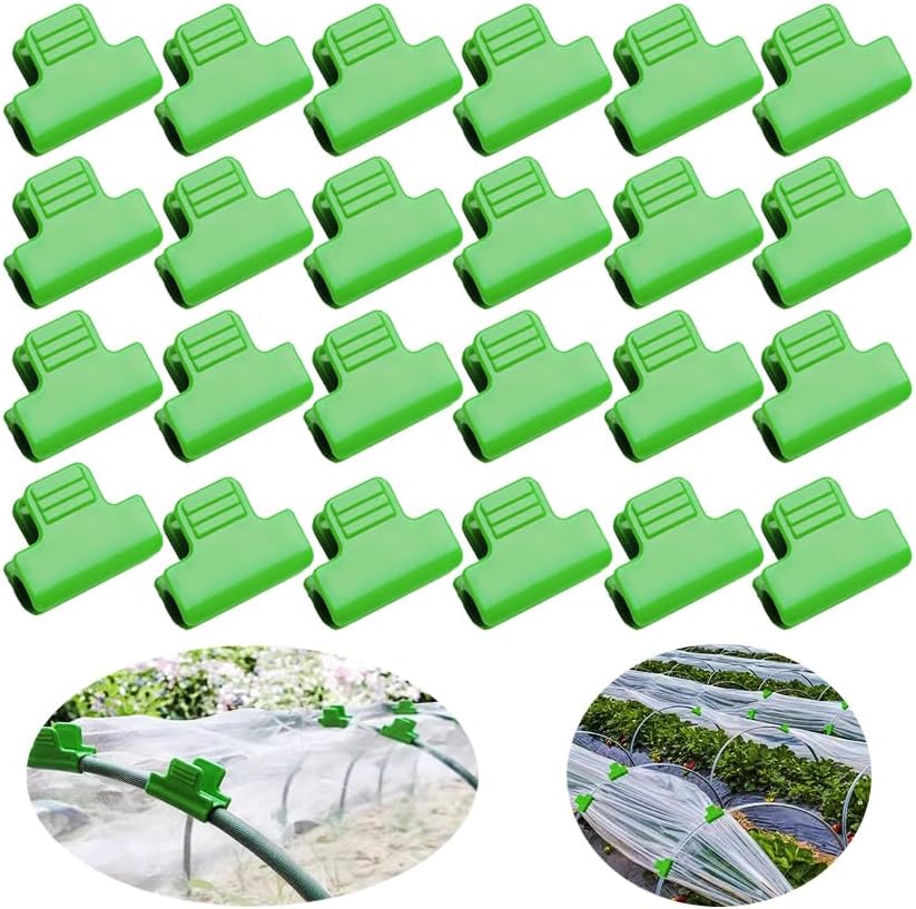 24pcs Greenhouse Clamps Hoops for 10-12mm PVC Pipe Tubes, Greenhouse Film Clamps Shading Net Rod