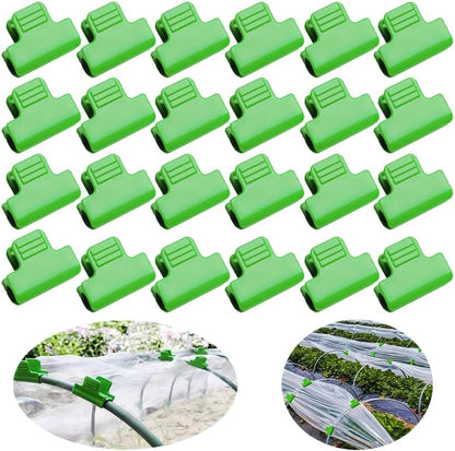 24pcs Greenhouse Clamps Hoops for 10-12mm PVC Pipe Tubes, Greenhouse Film Clamps Shading Net Rod