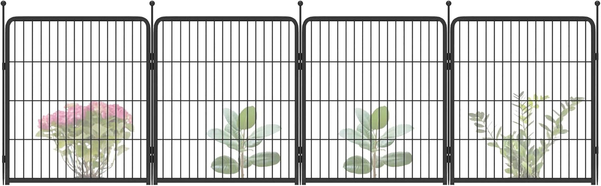 FXW Garden Fence Outdoor for The Yard – 32in(H) x 9.1ft(L) Heavy Duty Metal Animal Barrier for Dog