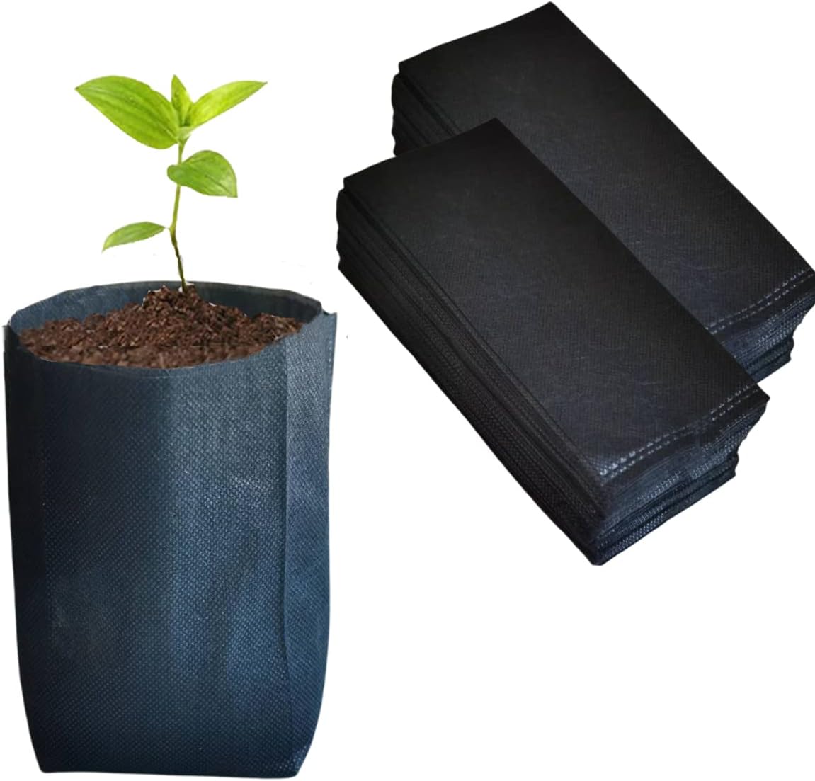 gardtree Plant Nursery Bags 7” x 7.87” 400PCS, Non-Woven Biodegradable Plant Grow Bags Fabric