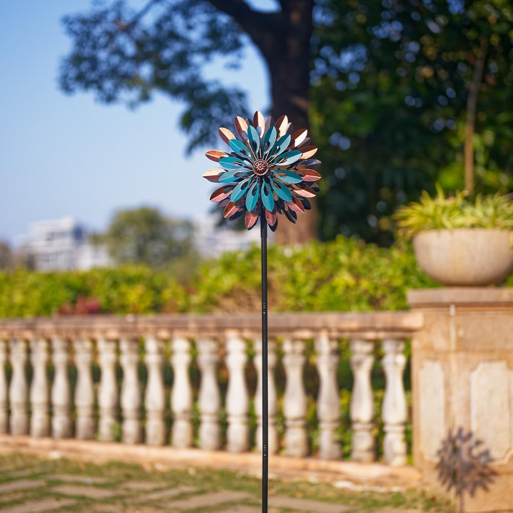 VEWOGARDEN 360° Outdoor Metal Wind Spinners Kinetic Wind Sculptures & Spinners for Yard Garden Lawn