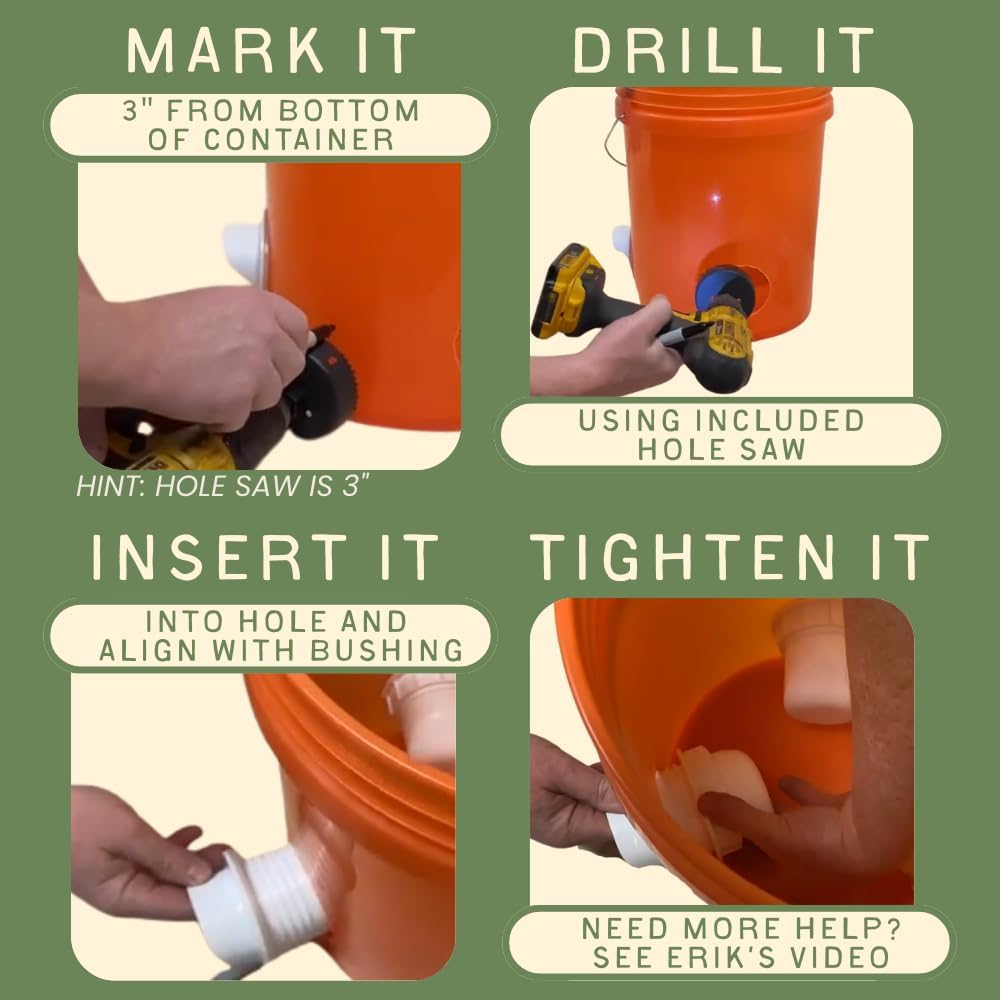 The Original Poultry Pro DIY Chicken Feeder | 3 Ports Poultry Feeders for Chicken Coop | Use for
