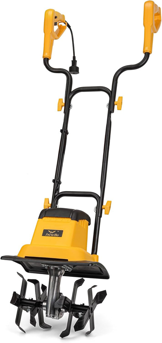 8.5AMP 12Inch Corded Tiller Cultivator 8-inch Depth Rototillers for Gardening, 360RPM Electric