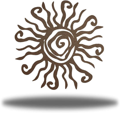 Riverside Designs Wacky Sun Metal Wall Art Indoor/Outdoor Decor - 12" Rust Rust Proof Wall