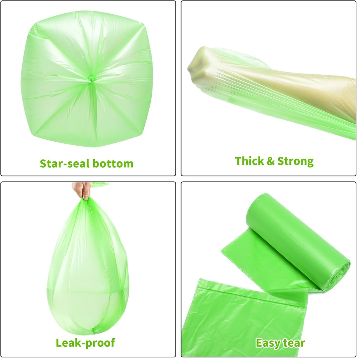 5.2 Gallon Biodegradable Trash Bags (THICKENED) | Eco Friendly, Unscented, 20L Strong Multipurpose