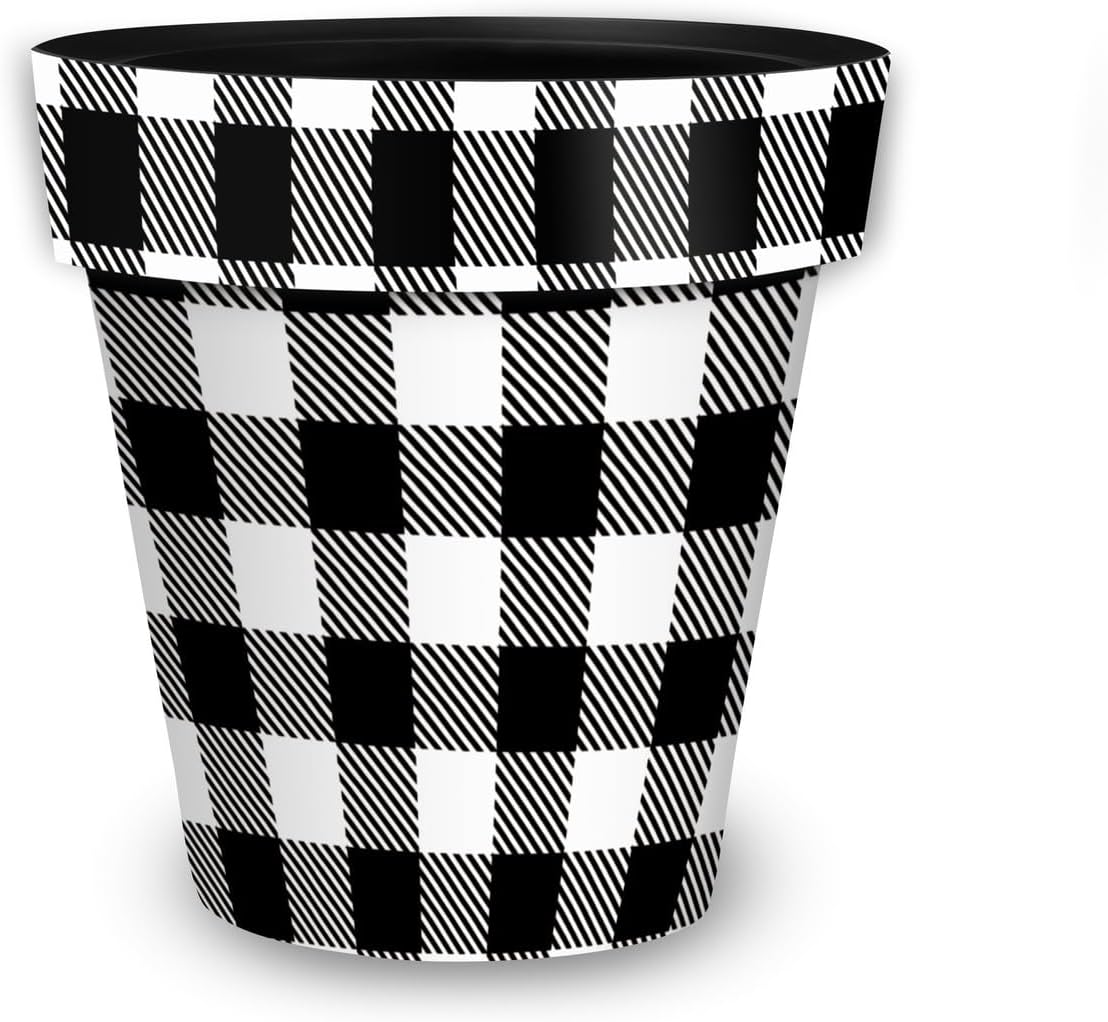 Briarwood Lane Black and White Buffalo Check Medium Planter