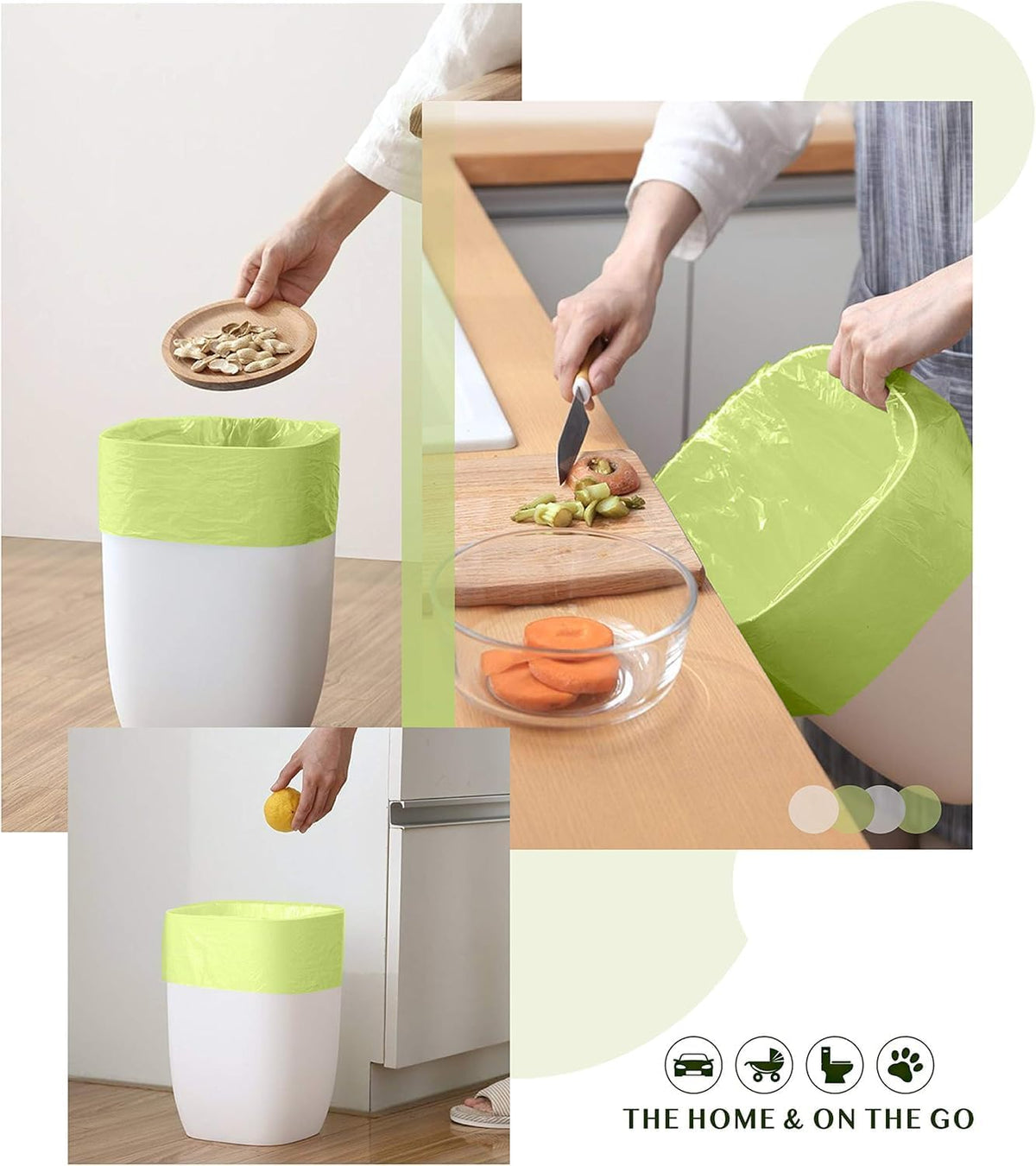 Compostable Trash Bags - FORID 13 Gallon Tall Kitchen Garbage Bags 80 Count Unscented Trash Can