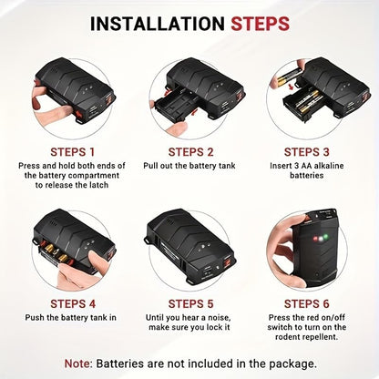Ultrasonic Rodent Repellent for Car Engine, 2 Pack Mouse Repellent – Battery Powered Under Hood
