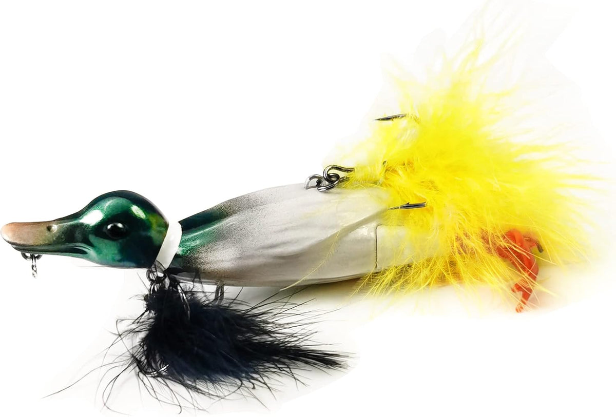 Duck Lures for Bass Fishing, Realistic Topwater Baby Duckling Baits Floating Artificial Hard