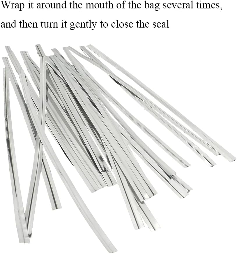 HAHIYO 300Pcs 6inches Silver Metal Twist Ties Bread Candy Coffee Bag Ties Plant Garden Twist Ties