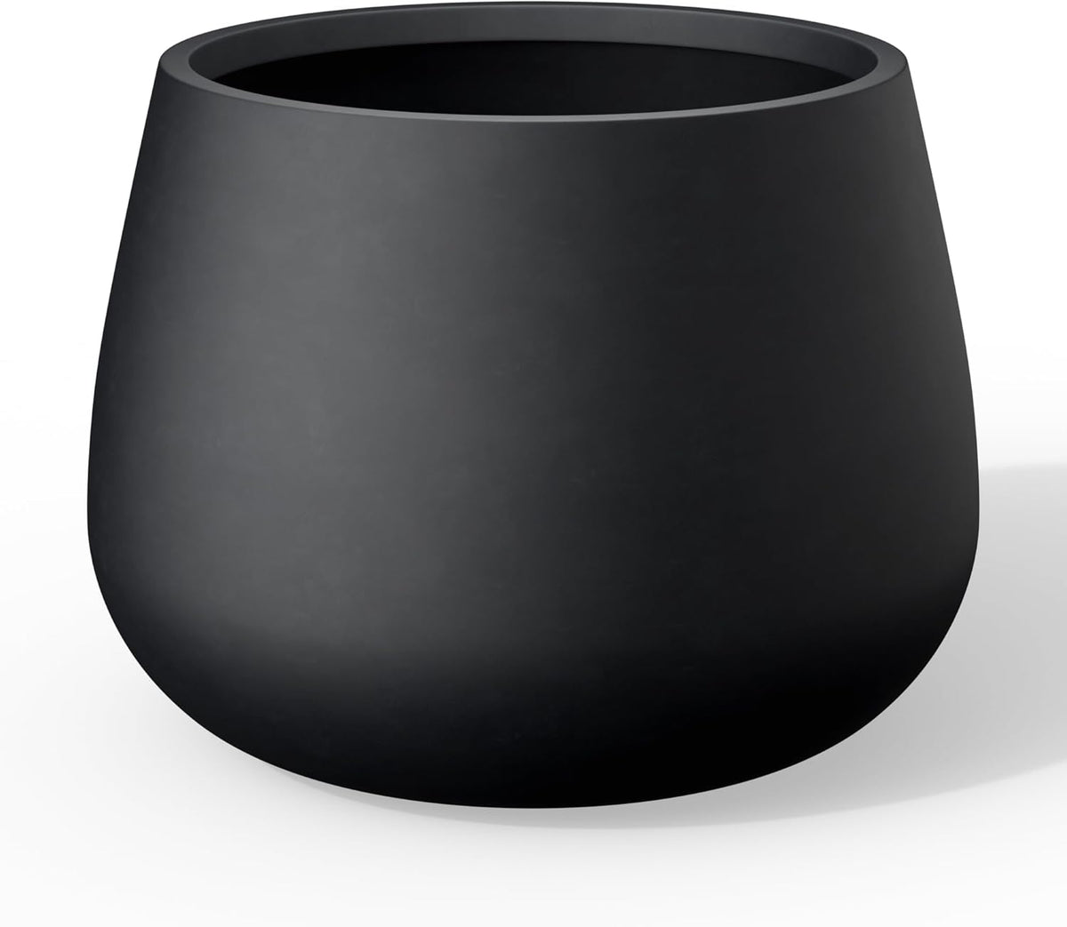 Kante Curva Series Planter, 14.8 Inch Round Concrete Garden Pot with Draiange Hole and Rubber Plug