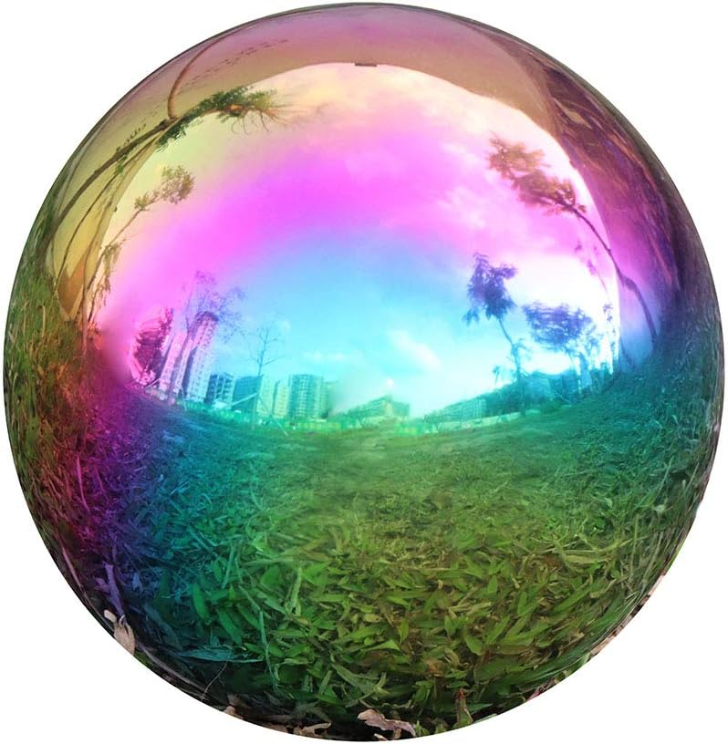Durable Stainless Steel Gazing Ball, Hollow Ball Mirror Globe Polished Shiny Sphere for Home Garden