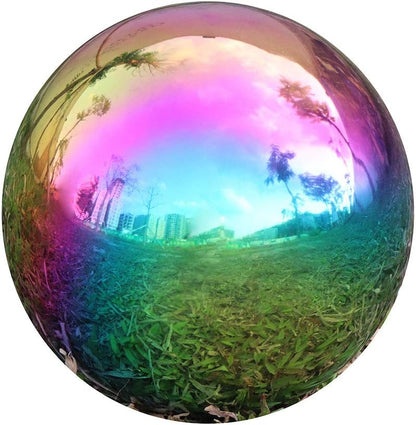 Durable Stainless Steel Gazing Ball, Hollow Ball Mirror Globe Polished Shiny Sphere for Home Garden