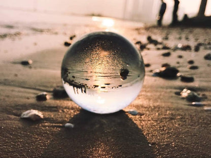 Crystal Ball Glass Globe Decor - Crystal Sphere with Stand & Gift Box, Clear Decorative Crystal