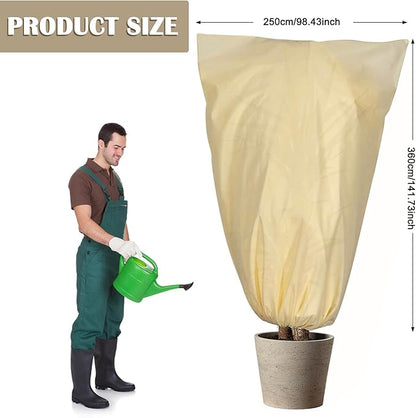 LangRay Plant Covers Freeze Protection, Winter Frost Cloths 2.8oz/yd² with Zipper and Drawstring