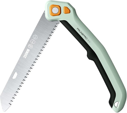 PrunePro Folding Saw Pruning Hand Saw for Wood Cutting with Triple-Cut SK5 Blade Camping Saw for