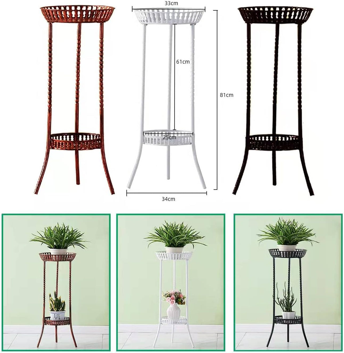 YANMENG Metal Iron High Plant Stand Indoor Outdoor, Sturdy Planter Stand, Corner Display Shelf