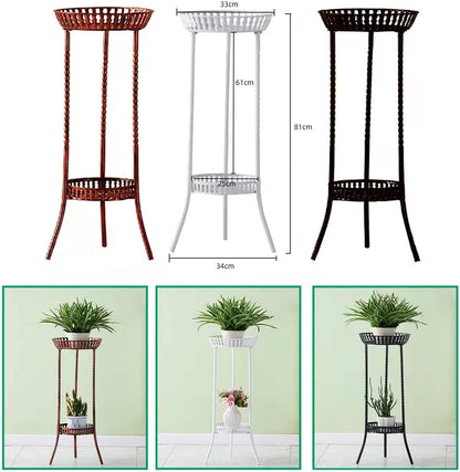 YANMENG Metal Iron High Plant Stand Indoor Outdoor, Sturdy Planter Stand, Corner Display Shelf