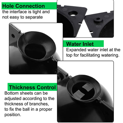 MIIIM 10 PCS Air Layering Propagation Kit with Zip Ties, Reusable Half Transparent Grafting Ball