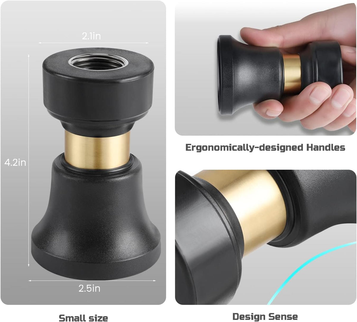Hose Nozzle, Lichamp 2 Pack Heavy Duty Brass Fireman Style High Power Leak Proof Adjustable Garden