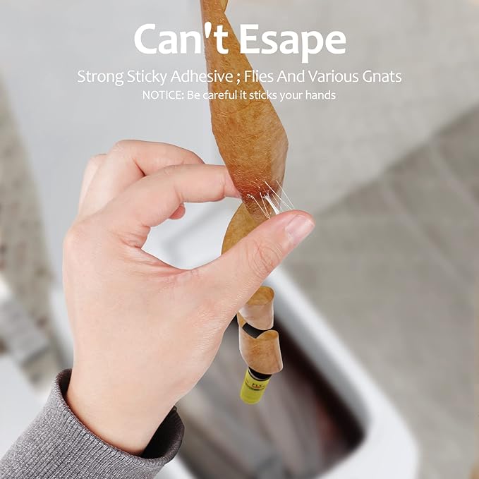 Fly Traps for Indoors Outdoor, Fly Paper Strips Sticky Hanging, Fruit Fly Strips,Fly Tape Catcher