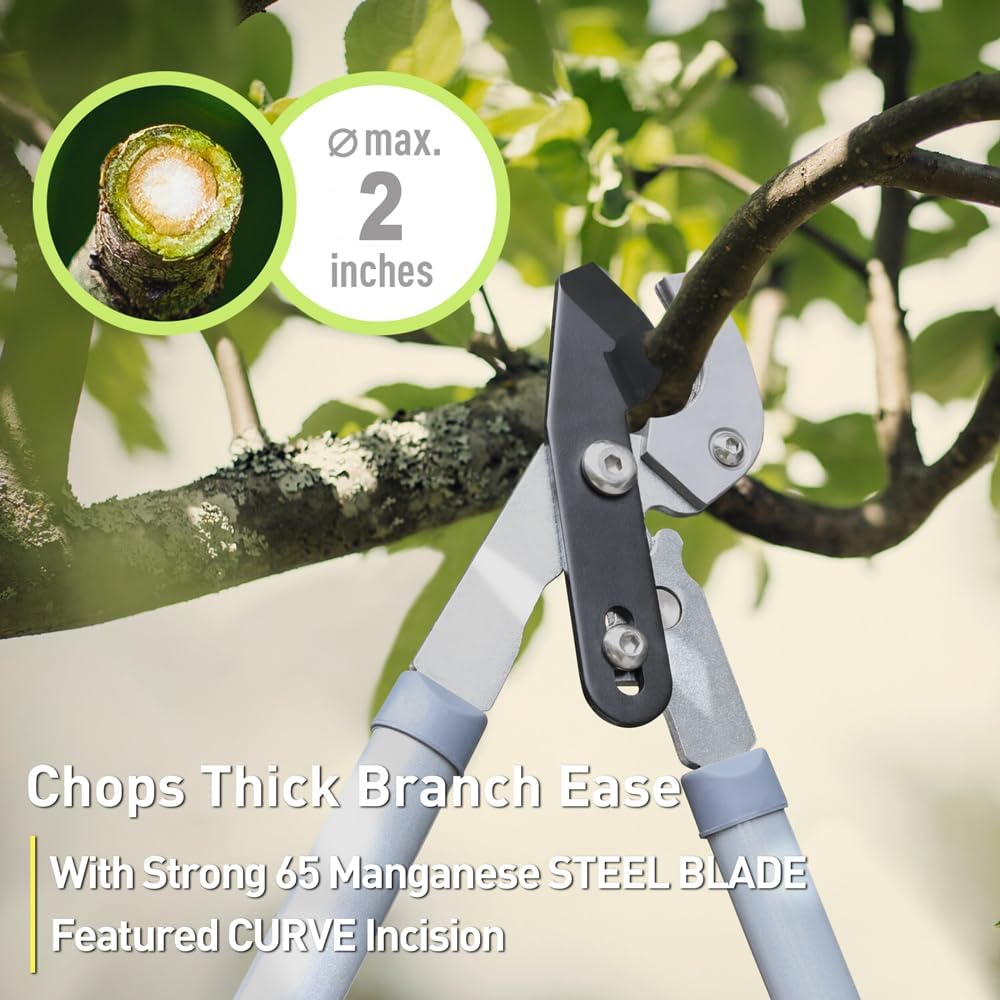 Garden Loppers Pruning Shears, Updated 3PCS Hedge Clippers Combo Set, Branch Cutter with Compound