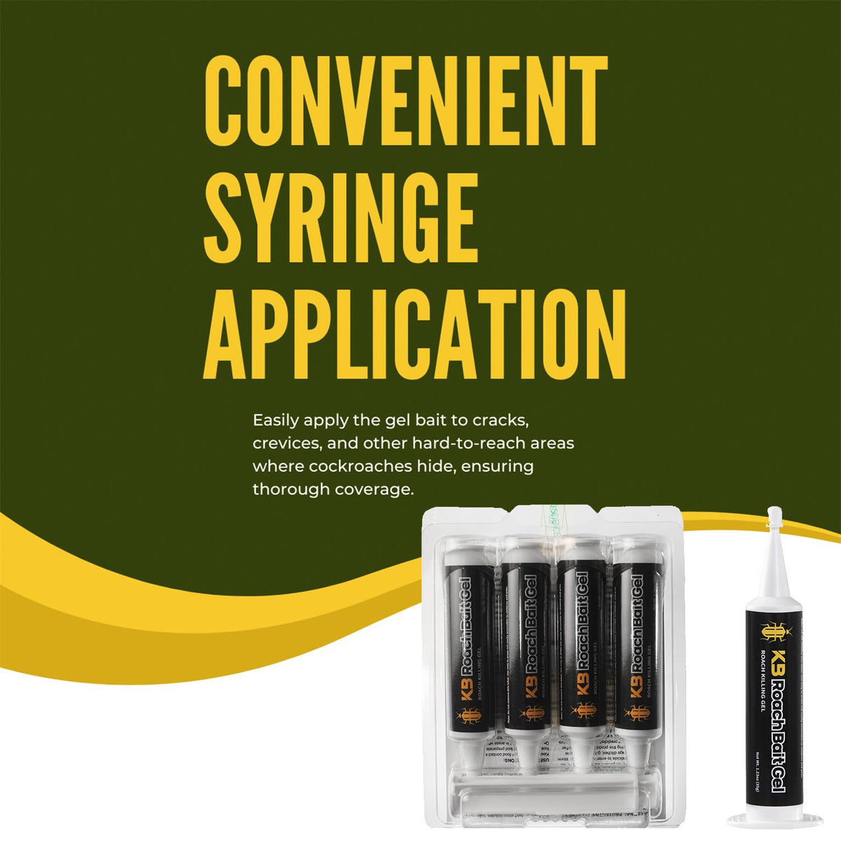 Cockroach Killer Indoor Home Gel (8 PCS) - Combat Gel Alternative with Fipronil 0.05% | Roach Bait
