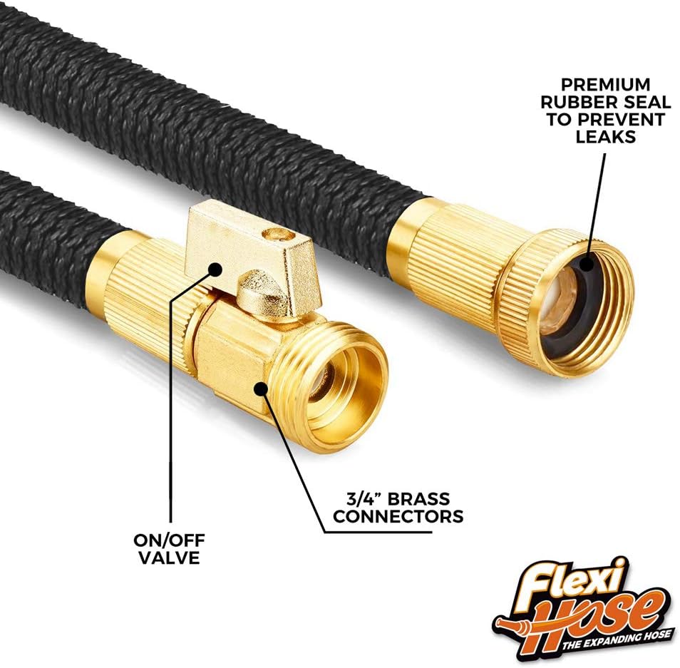 Flexi Hose PLUS with 8 Function Nozzle Expandable Garden Hose, Lightweight & No-Kink Flexible