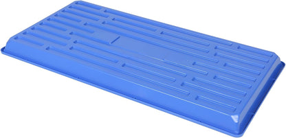 SUNPACK 10" x 20" Heavy Duty Shallow Plastic Seed Starting Tray, Blue, 1" - No Drainage Holes