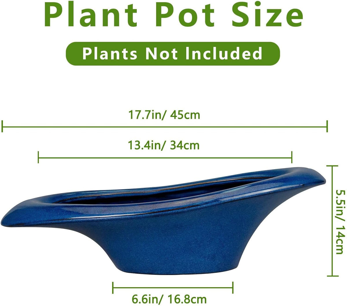 Bonsai Tree Pot 18 Inch - Ceramic Succulent Pots Large Bonsai Planter for Indoor Outdoor Plants
