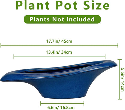 Bonsai Tree Pot 18 Inch - Ceramic Succulent Pots Large Bonsai Planter for Indoor Outdoor Plants