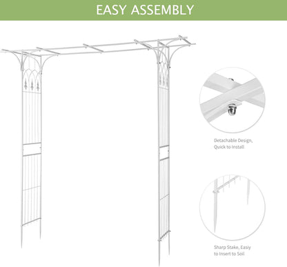VINGLI Garden Arbor, Arch Archway for Wedding Ceremony Party, Steel Garden Trellis for Plant