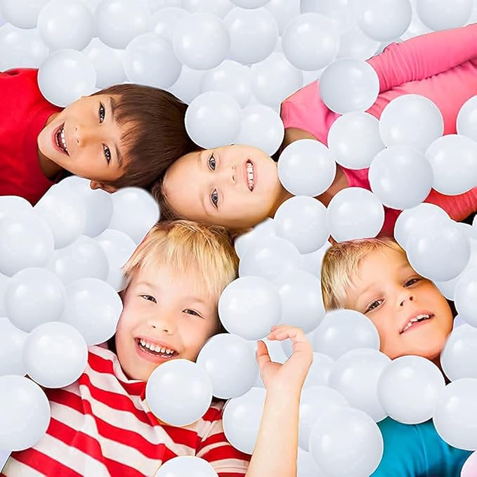 Ball Pit Balls for Kids, Plastic Refill 2.2 Inch Balls, 100 Pack, Bright Colors, Phthalate and BPA