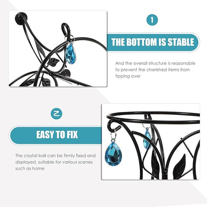 SUPVOX European Style Metal Gazing Ball Stand, Creative Garden Reflective Ball Holder, Iron Base