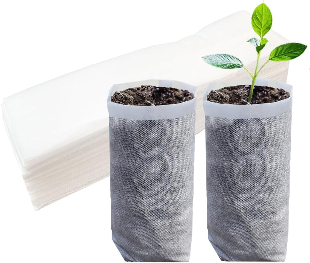 Belit 50 Pcs 10.2" H Deep Nursery Grow Bags, Non-Woven Plants Pots Container for Starting Rooted