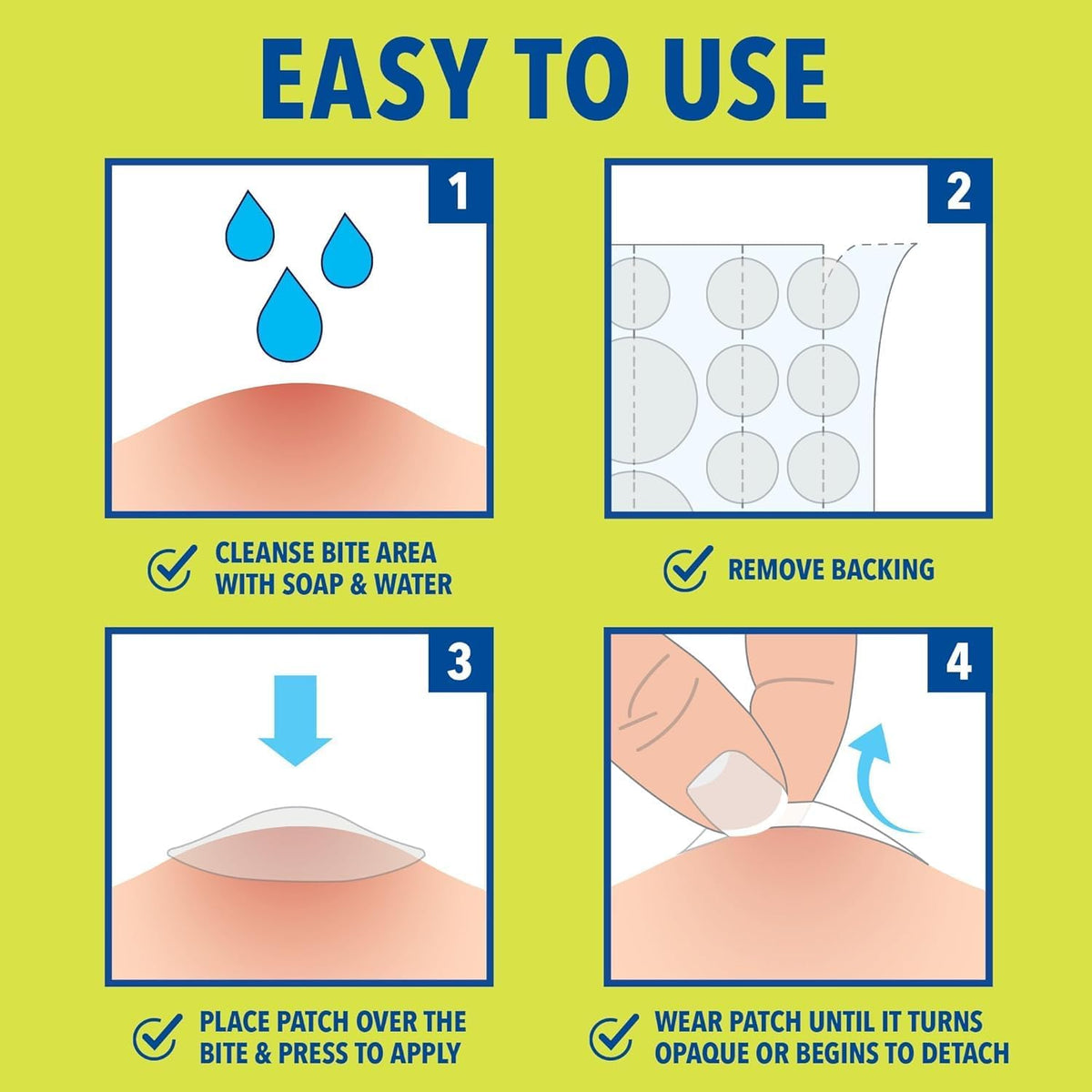 Cutter Bug Bite Patches Itch Relief Hydrocolloid Patches for Kids & Adults, Absorbs Fluids, Helps