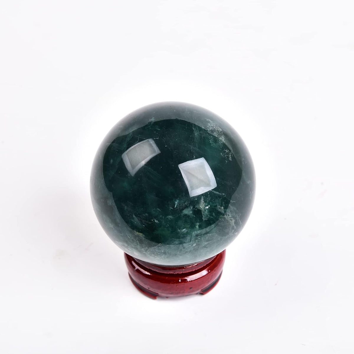JIC Gem Small Natural Fluorite Crystal Ball Green Purple Quartz Healing Gemstone Sphere with
