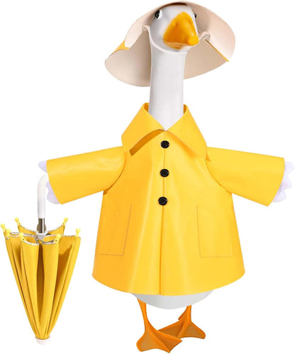 Raincoat Goose Outfit Porch Goose Clothes for 23" Lawn Outdoor Garden Yard Patio Statue Spring