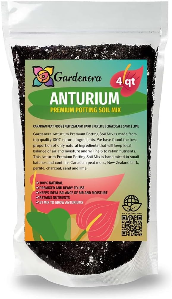 GARDENERA Anthurium Planting Mix - Provide Your Plants with The Best Soil Medium - 4 QUARTS